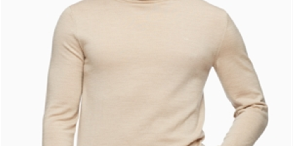 Calvin Klein Men's Heather Long Sleeve Turtle Neck Classic Fit Sweater Brown Size XX-Large