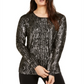 Inc International Concepts Women's Metallic Python-Print Sweater Black Size M