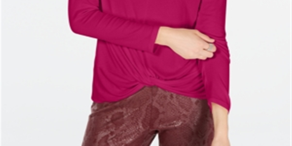 INC International Concepts Women's Twisted Top Pink Size Large