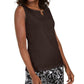 Karen Scott Women's Embellished Keyhole Tank Top Brown Size M