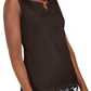 Karen Scott Women's Embellished Keyhole Tank Top Brown Size M