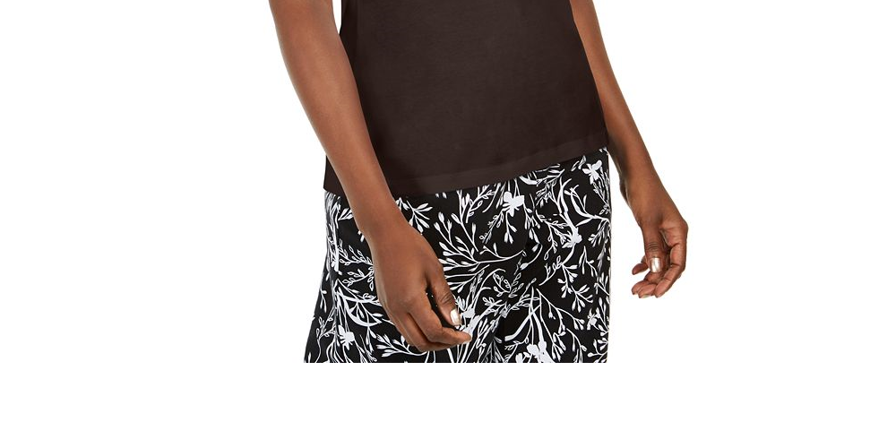 Karen Scott Women's Embellished Keyhole Tank Top Brown Size M