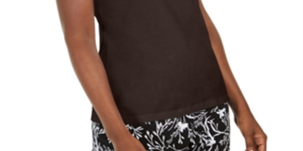 Karen Scott Women's Embellished Keyhole Tank Top Brown Size M