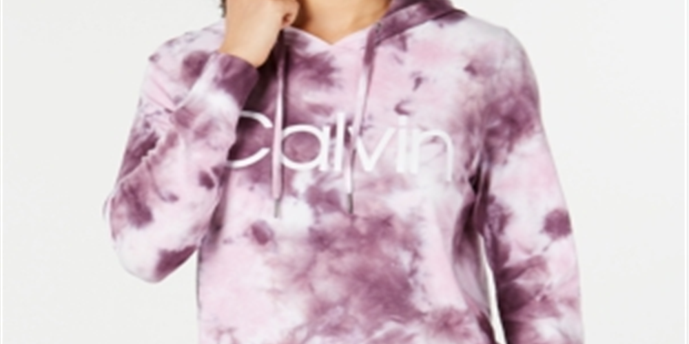 Calvin Klein Women's Tiedye Graphic T-Shirt Purple Size Large