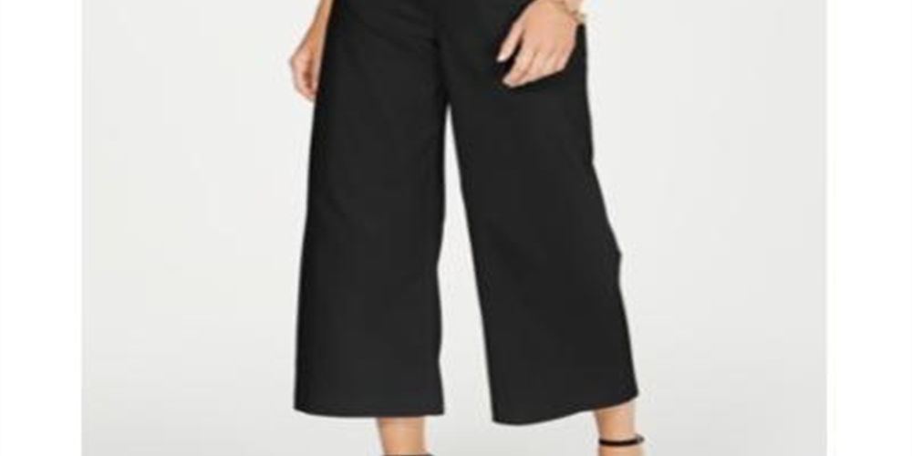 Inc Women's Wide Leg Pants All Black Size 18