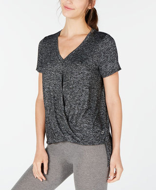 Calvin Klein Women's Twisted Hem Tee Gray Size Small