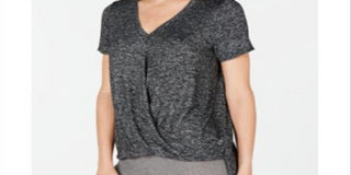 Calvin Klein Women's Twisted Hem Tee Gray Size Small