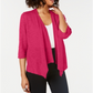 Alfani Women's Linen Open Front Cardigan Pink Size Petite Medium