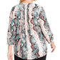 JM Collection Women's Printed Top Green Size 0X