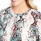 JM Collection Women's Printed Top Green Size 0X