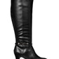 Karen Scott Women's Hollee Fabric Almond Toe Knee High Fashion Boots Black Size 9 M
