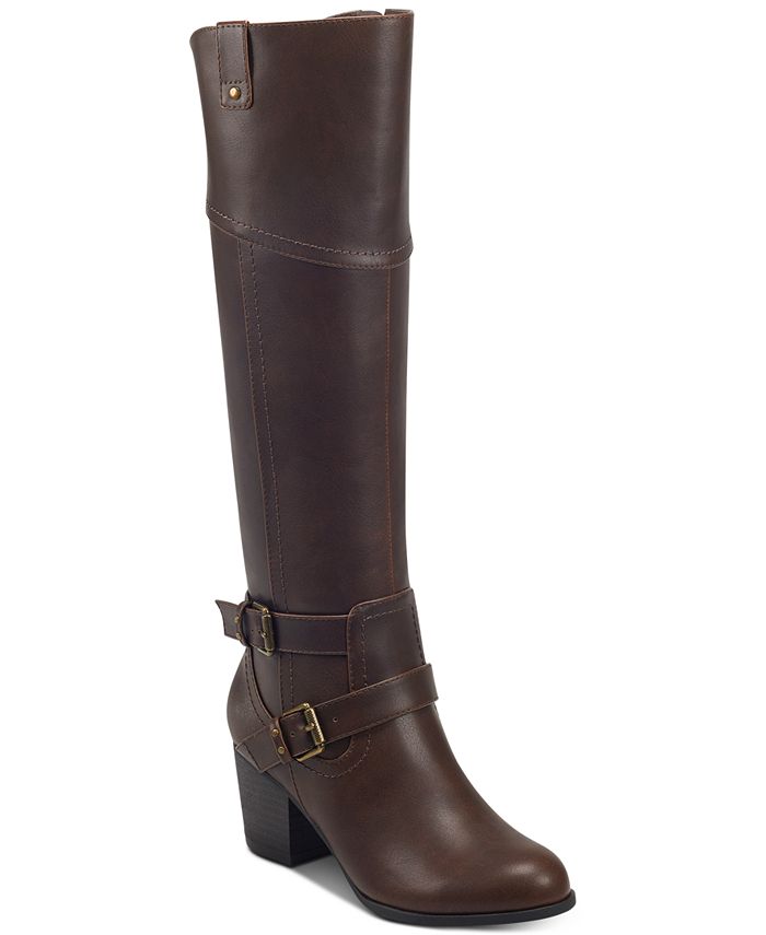 Indigo Road Women's Salma Faux Leather Almond Toe Riding Boots Brown Size 8.5 M
