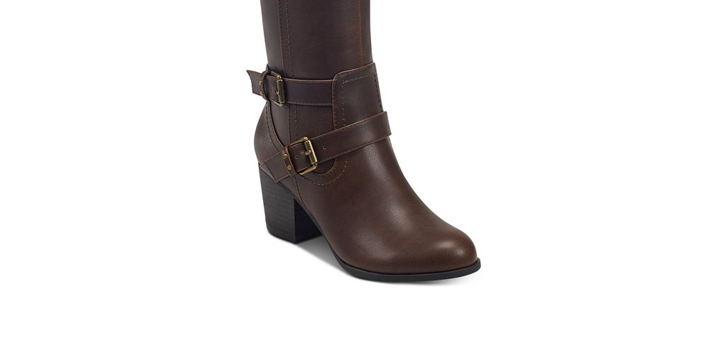Indigo Road Women's Salma Faux Leather Almond Toe Riding Boots Brown Size 8.5 M