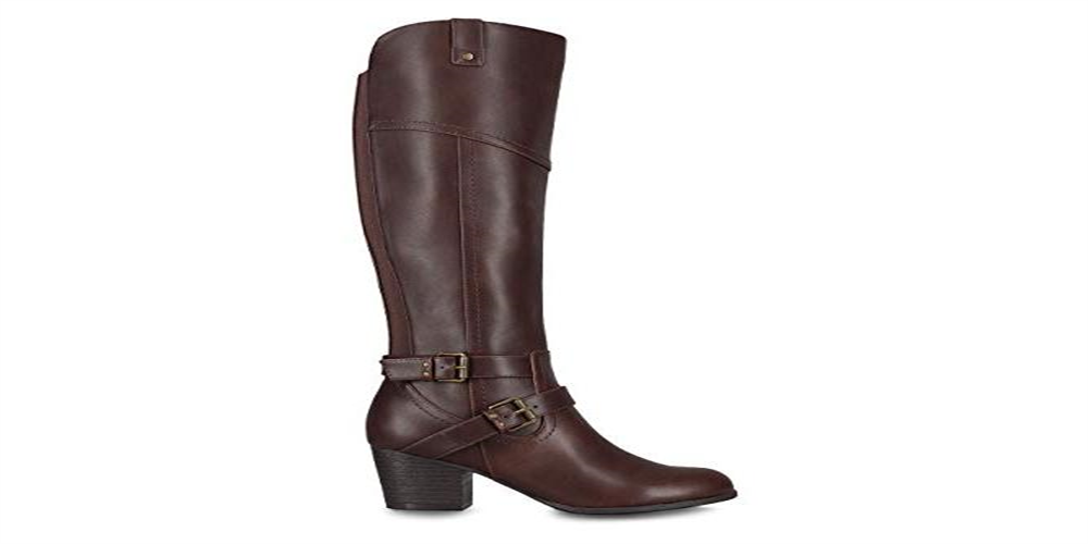 Indigo Road Women's Salma Faux Leather Almond Toe Riding Boots Brown Size 8.5 M