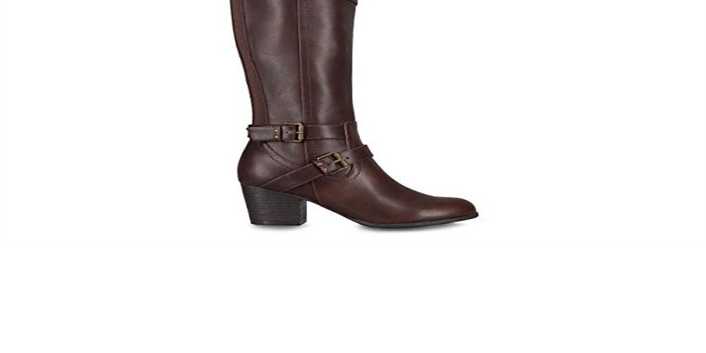 Indigo Road Women's Salma Faux Leather Almond Toe Riding Boots Brown Size 8.5 M