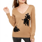 INC Women's Long Sleeve V Neck Sweater Brown Size S
