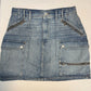 Free People Women's Avenue Denim Faded Mini Skirt Blue Size 30