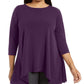 Alfani Women's Solid Swing Top Purple Size Petite L