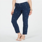 Charter Club Women's Embroidered Bristol Skinny Ankle Jeans Baltic Wash Blue Size 16