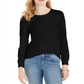 Charter Club Women's Supima Puff Sleeve Top Black Size X-Large