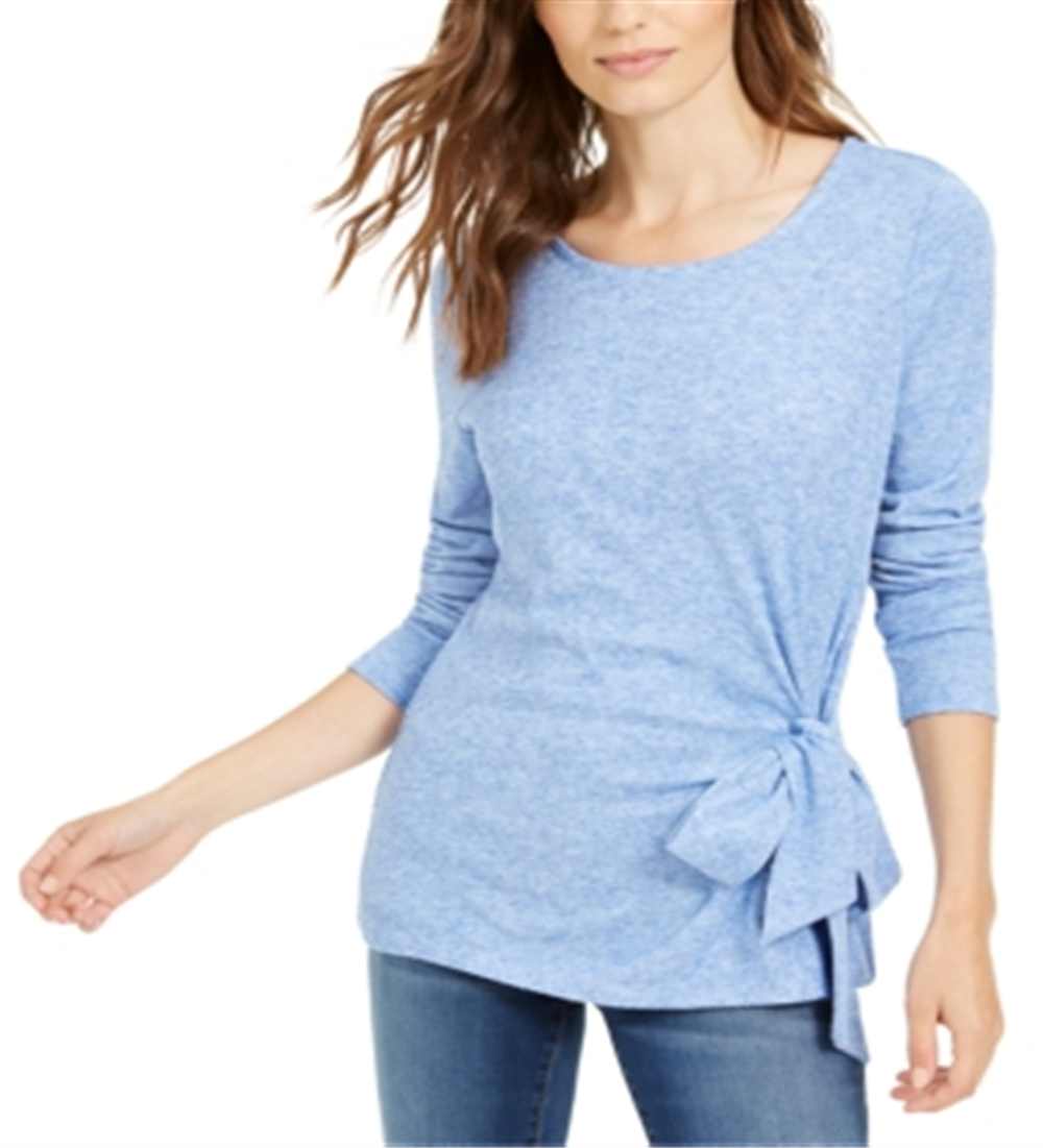 Inc International Concepts Women's Side-Tie Top Inkberry Blue Size S