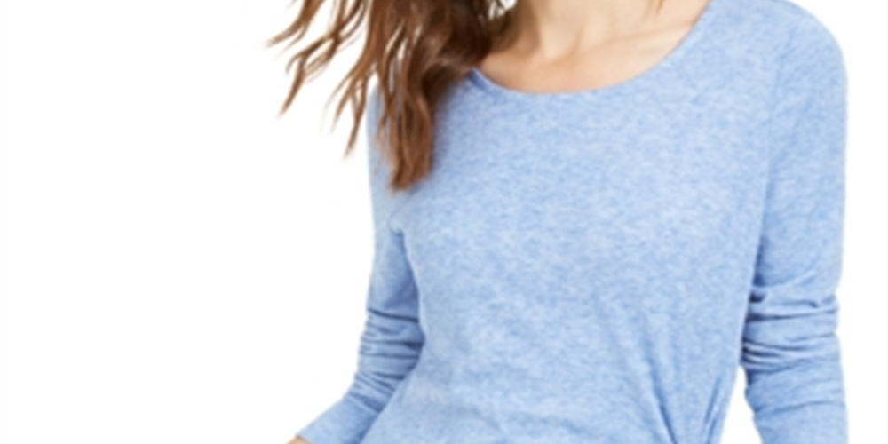 Inc International Concepts Women's Side-Tie Top Inkberry Blue Size S