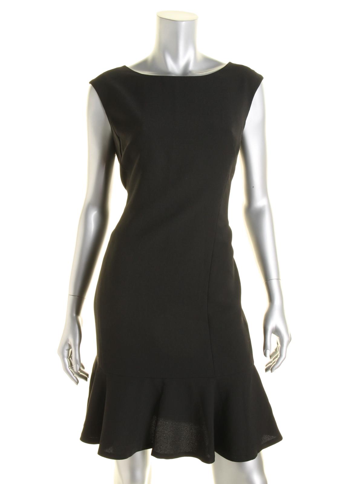Lauren Ralph Lauren Women's Crepe Drop Waist Wear to Work Dress Black Size 2