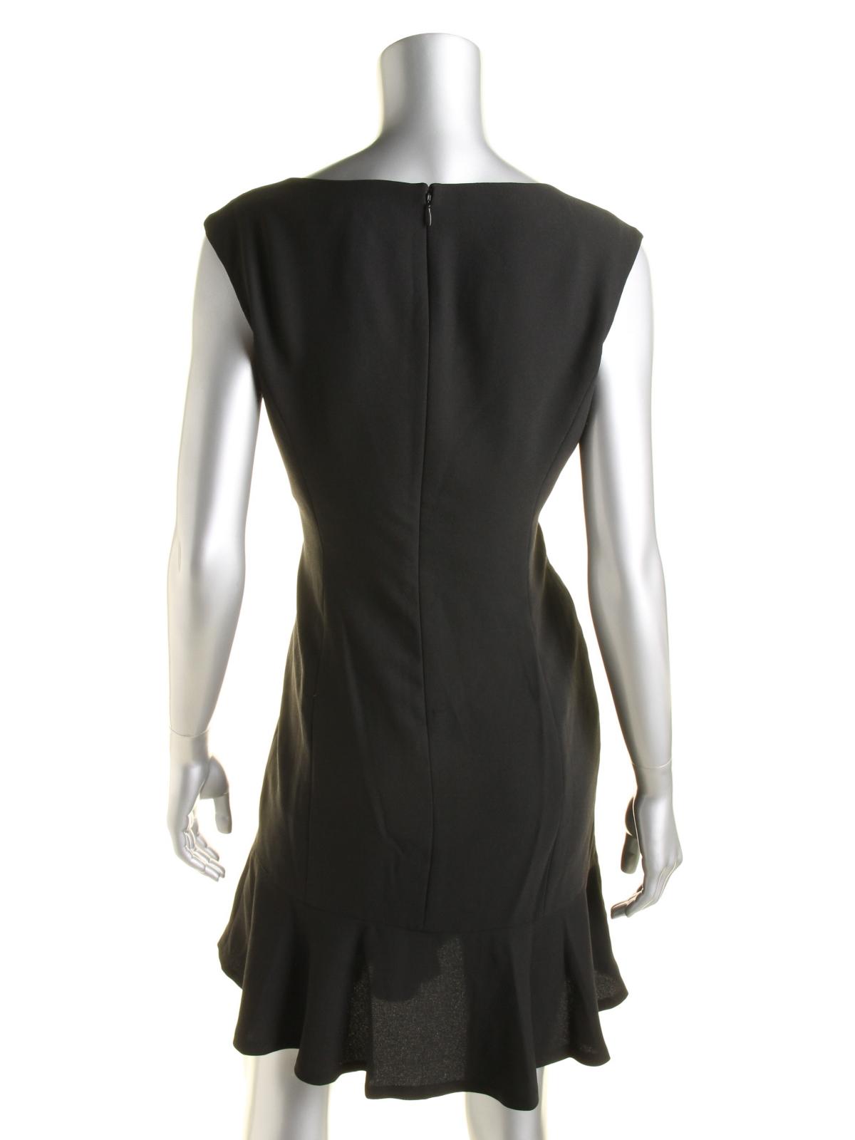 Lauren Ralph Lauren Women's Crepe Drop Waist Wear to Work Dress Black Size 2
