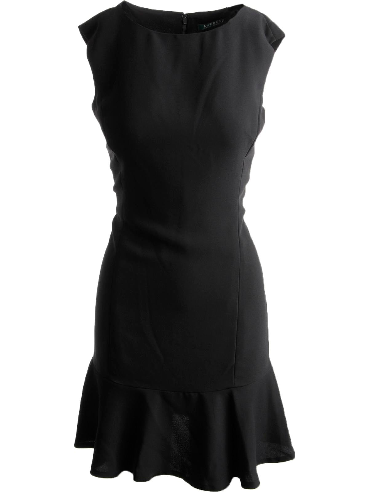Lauren Ralph Lauren Women's Crepe Drop Waist Wear to Work Dress Black Size 2