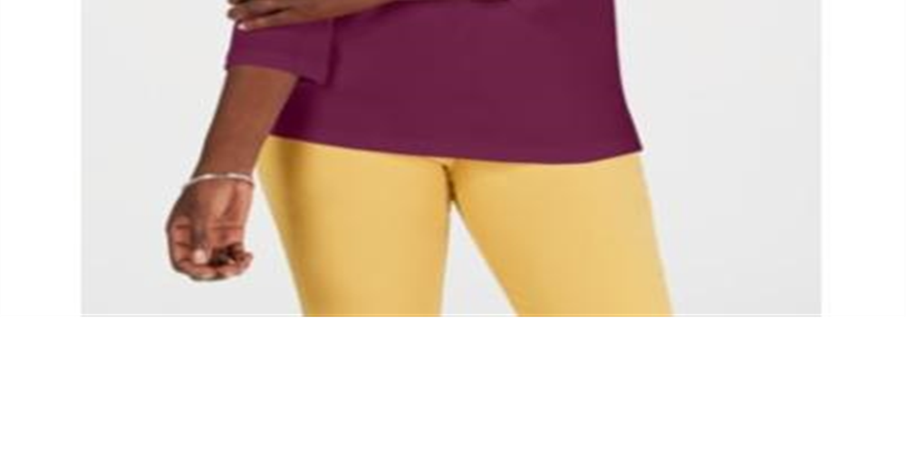 Karen Scott Women's Eyelet V Neck Cotton Top Purple Size Petite L