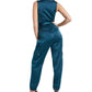 Guess Women's Sleeveless V Neck Party Jumpsuit Green Size 10