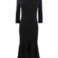 Calvin Klein Women's Ruffled-Hem MIDI Dress Black Size 4