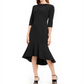 Calvin Klein Women's Ruffled-Hem MIDI Dress Black Size 4