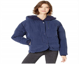 Free People Women's Chill Factor Puffer Coat  Blue Size Medium