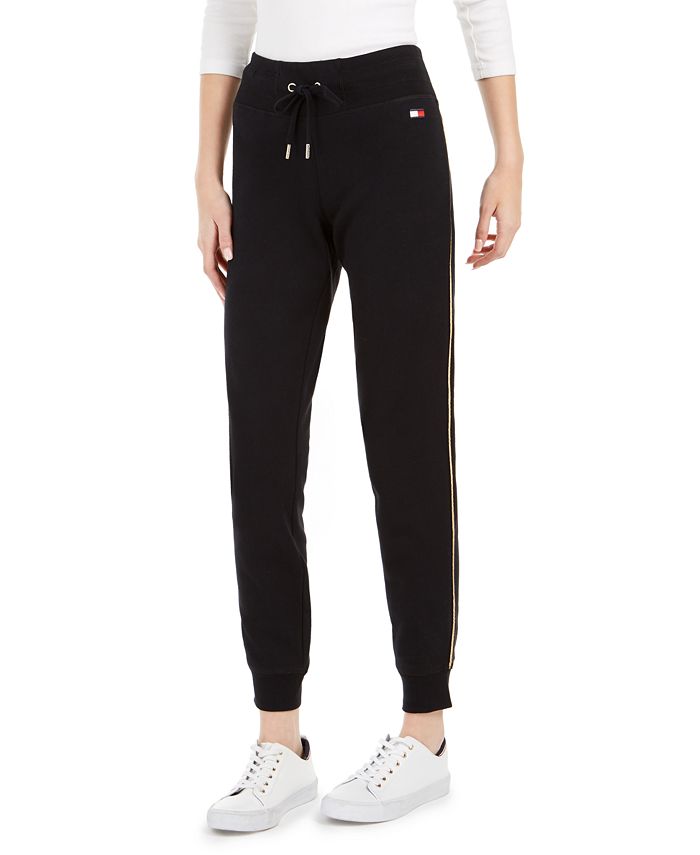 Tommy Hilfiger Women's Sport Sweatpants Joggers Fitness Black Size Medium