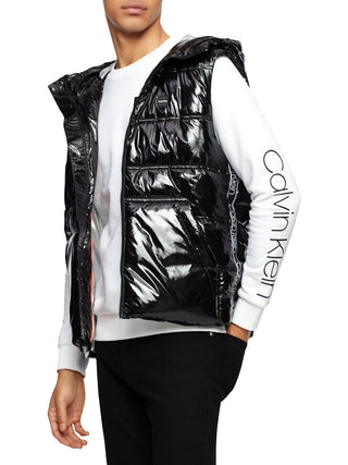 Calvin Klein Men's Turtle Neck Full Zip Vest Black Size XX-Large