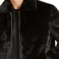 INC Men's Onyx Faux Fur Bomber Jacket  Black Comb Black Size XXL