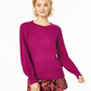 Charter Club Women's Pure Cashmere Balloon-Sleeve Sweater Wine Size Large