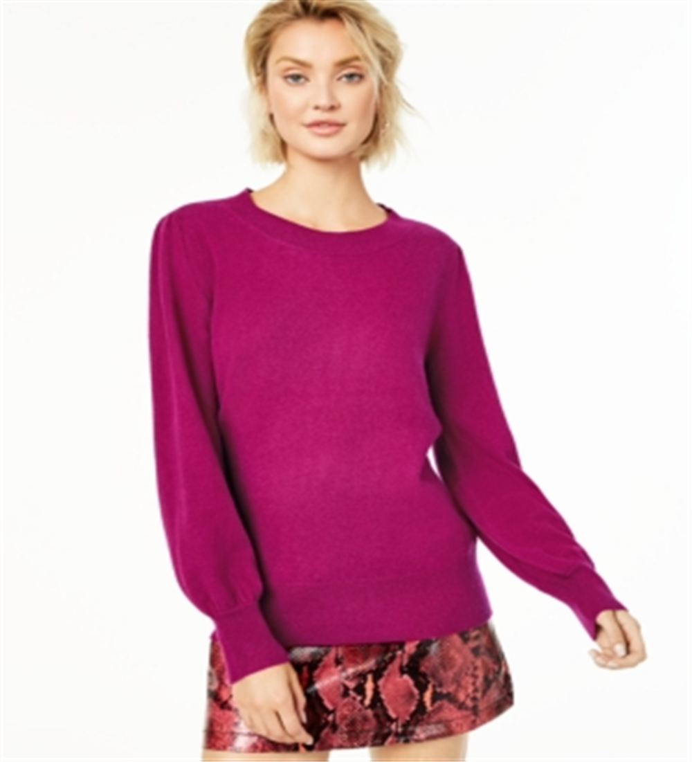 Charter Club Women's Pure Cashmere Balloon-Sleeve Sweater Wine Size Large