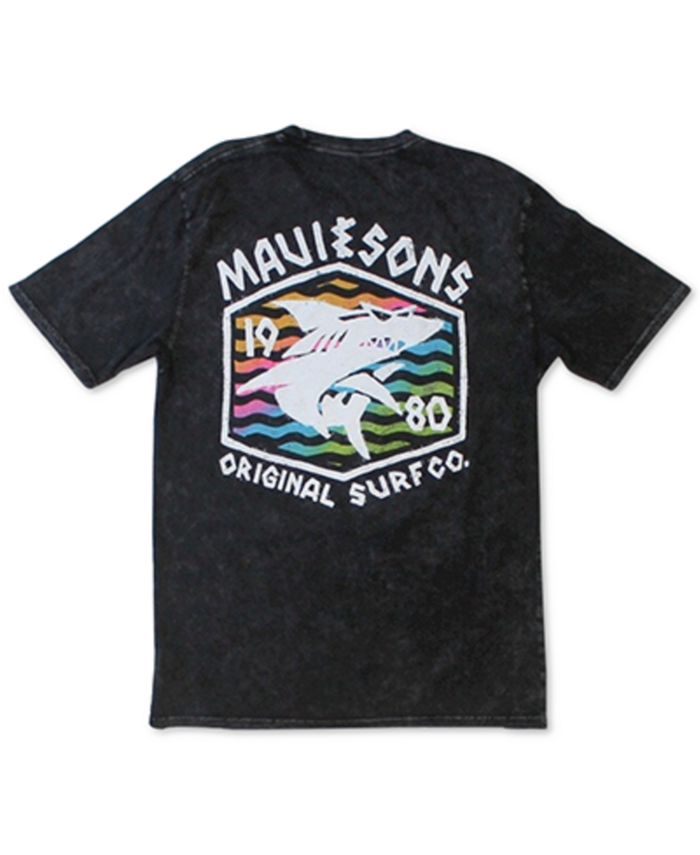 Maui and Sons Men's Surf Thrasher Logo Graphic T-Shirt Black Size Small