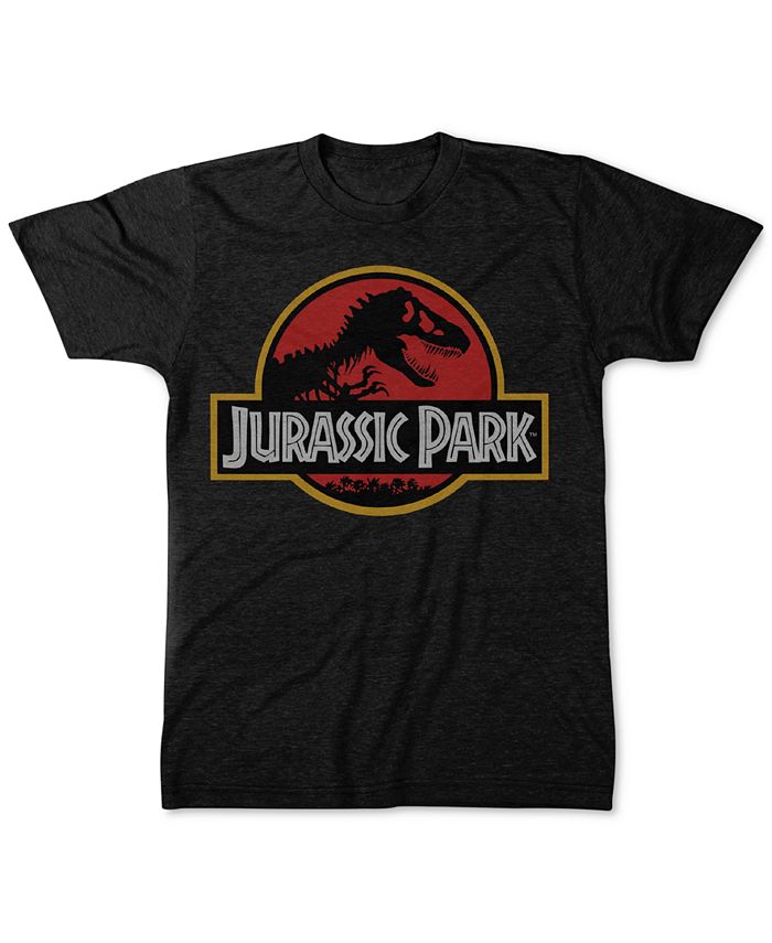 Jurassic Park Men's Printed Cotton Graphic T-Shirt Black Size Large
