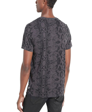 Guess Men's Python Print T-Shirt Gray Size Small