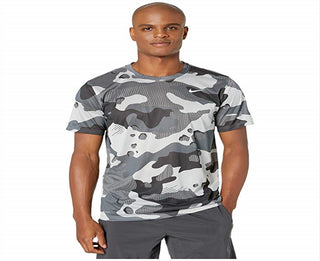 Nike Men's Dri-fit Camo Training T-Shirt Gray Size S
