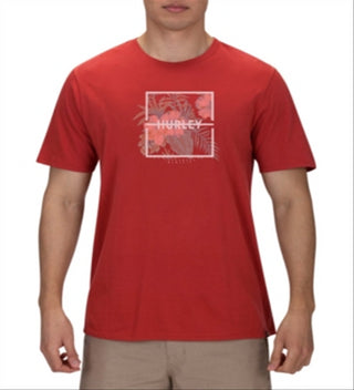 Hurley Men's Floral Break Premium Logo T-Shirt Red Size XXLRG S/S