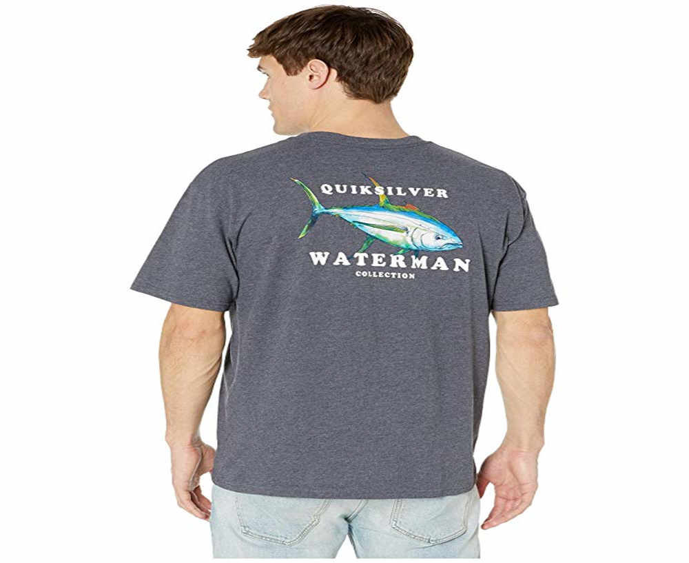 Quiksilver Men's Parisian Night Heath Brotype Crewneck Tee Shirts -Gray  Size XX-Large