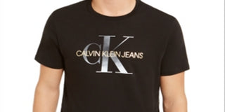 Calvin Klein Men's Jeans Metallic Cotton Logo T-Shirt -Black Size XX-Large
