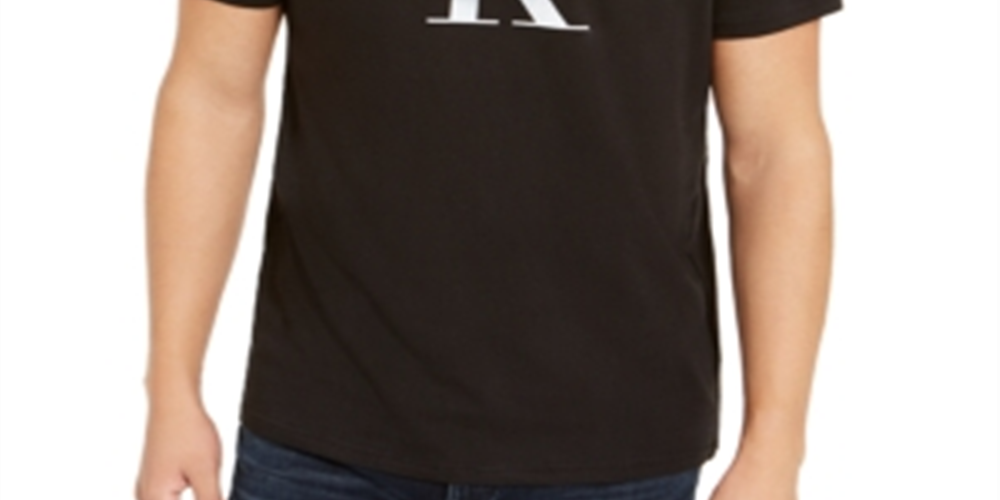 Calvin Klein Men's Jeans Metallic Cotton Logo T-Shirt -Black Size XX-Large