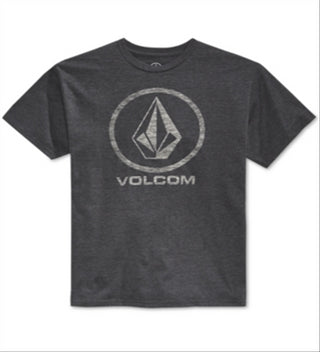 Volcom Men's Corpo Push Graphic Print Logo T-Shirt Gray Size Small