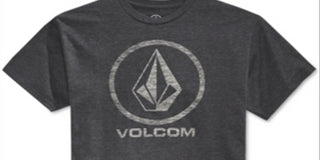 Volcom Men's Corpo Push Graphic Print Logo T-Shirt Gray Size Small