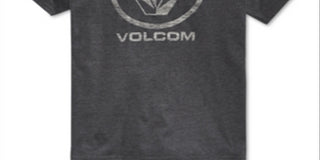 Volcom Men's Corpo Push Graphic Print Logo T-Shirt Gray Size Small